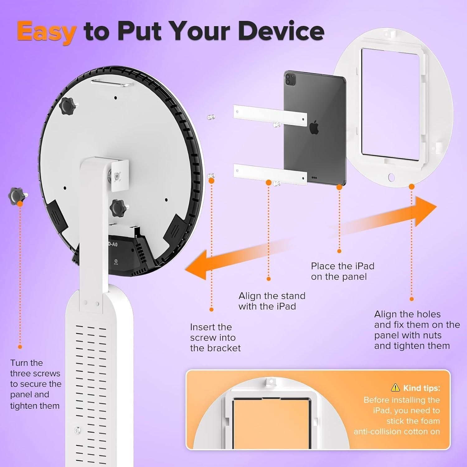 Cabina de Fotos Portátil Witmocs para iPad 10.2 a 13" con Luz