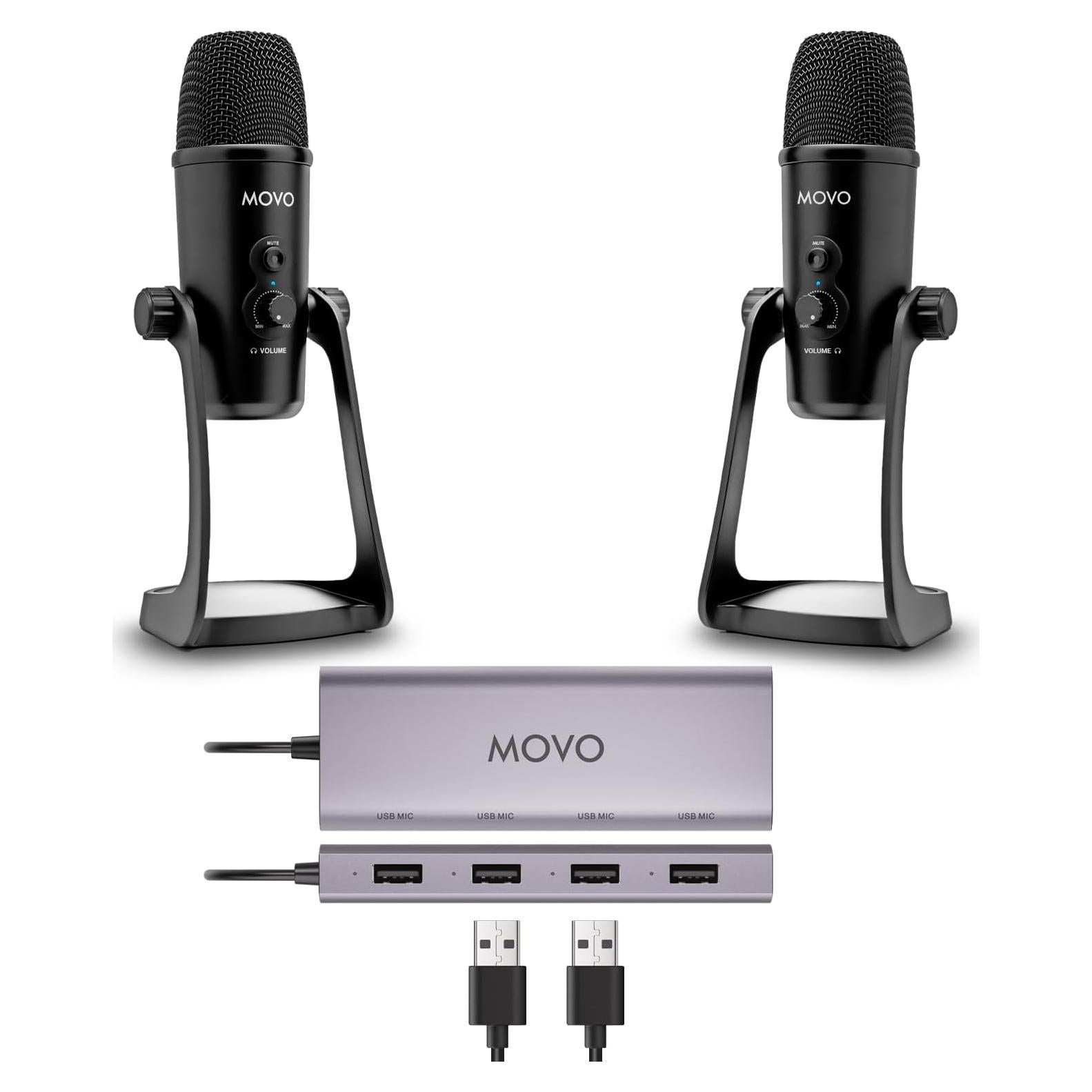 Kit de Podcasting Movo UMX-1 con 2 Micrófonos UM700