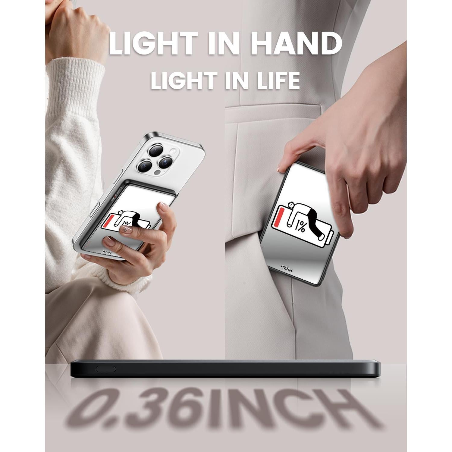 Banco de Poder Magnético 5000 mAh CASEBANG Carga Inalámbrica