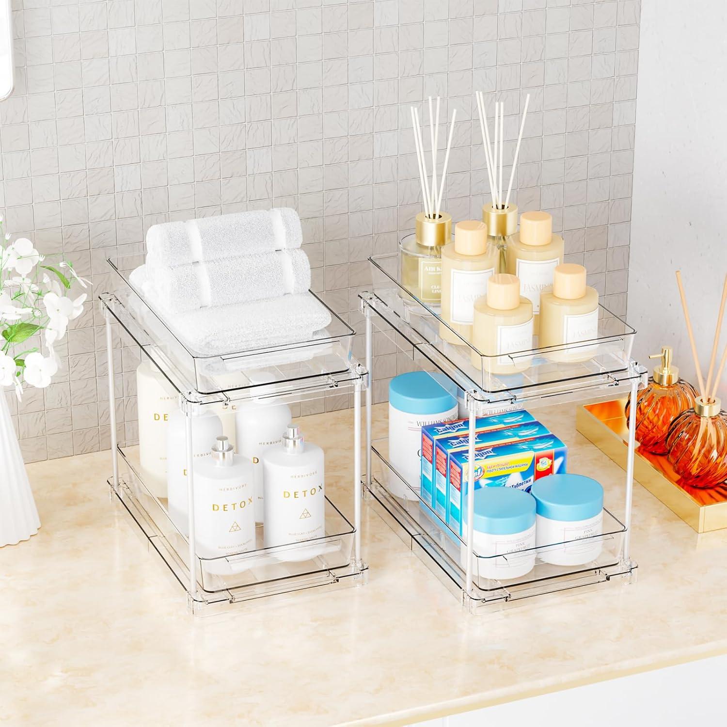 Organizador de Cajones Yieach 4 Piezas Acrílico Transparente