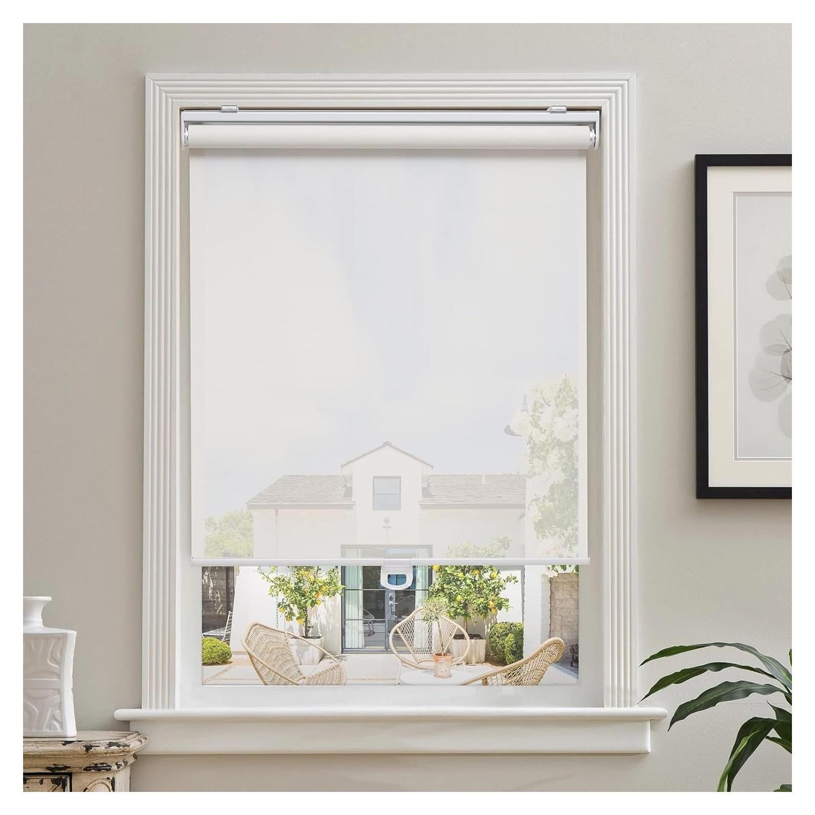 Persianas enrollables AOSKY 79 x 183 cm sin cordón UV blanco