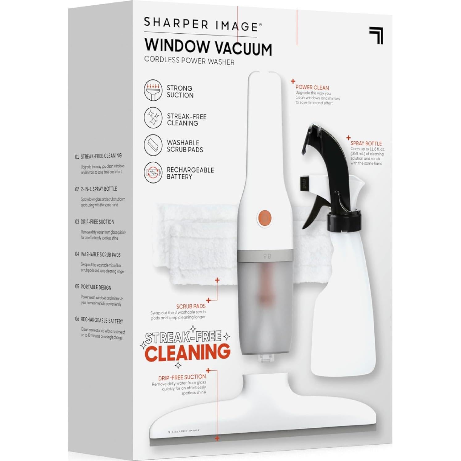 Limpiador de Ventanas Inalámbrico Sharper Image 2-en-1 28 cm