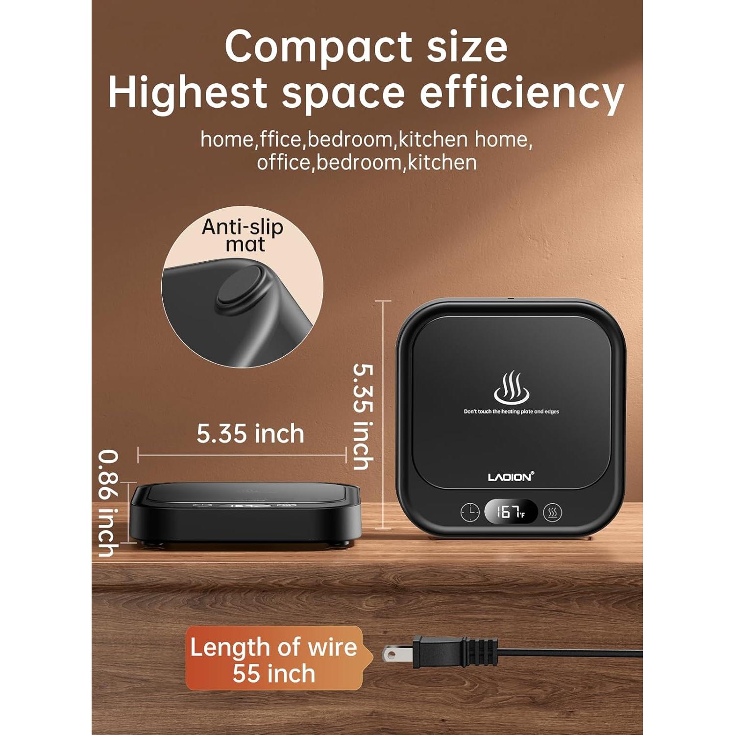 Calentador de Tazas LAOION 40W con Apagado Automático y 4 Temperaturas