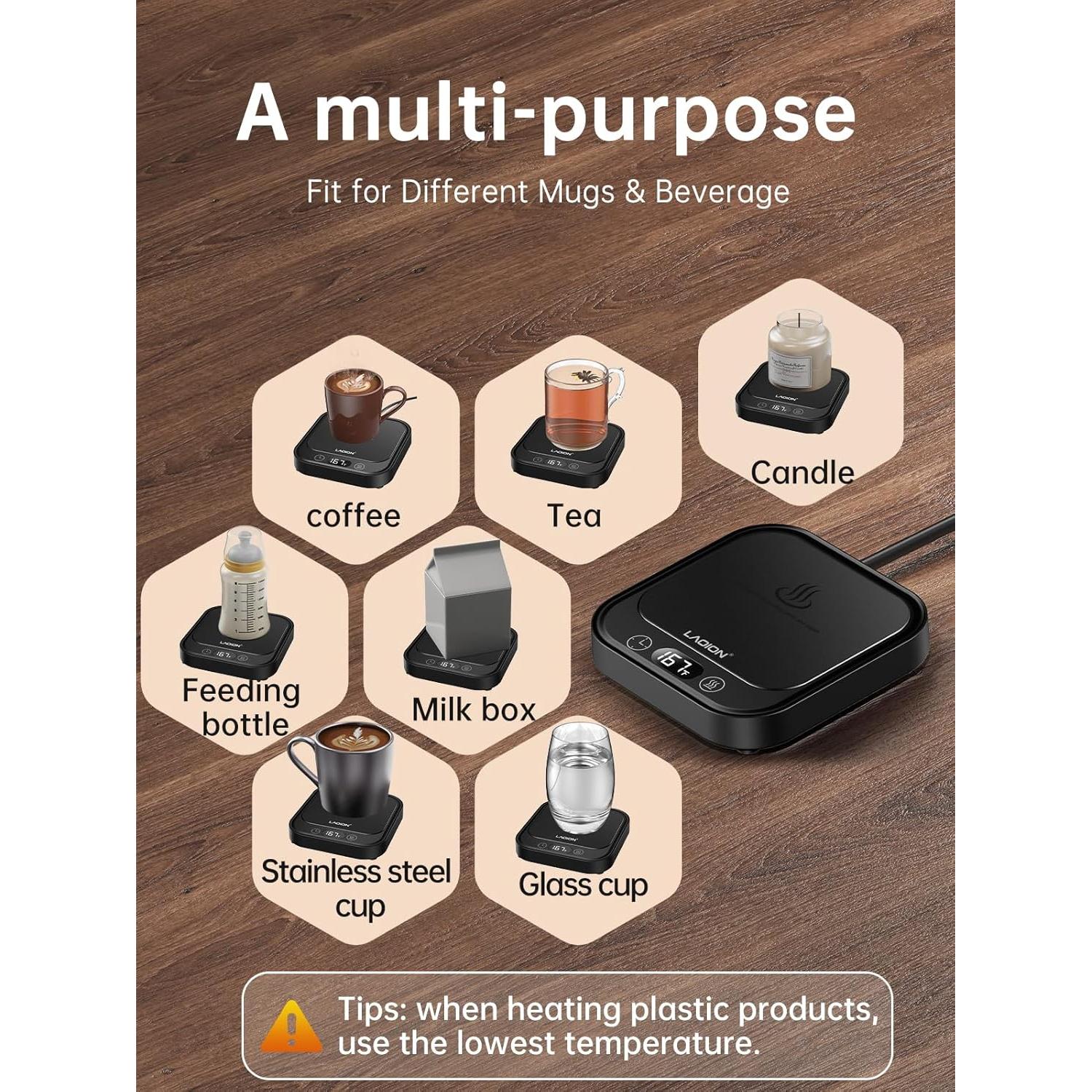 Calentador de Tazas LAOION 40W con Apagado Automático y 4 Temperaturas