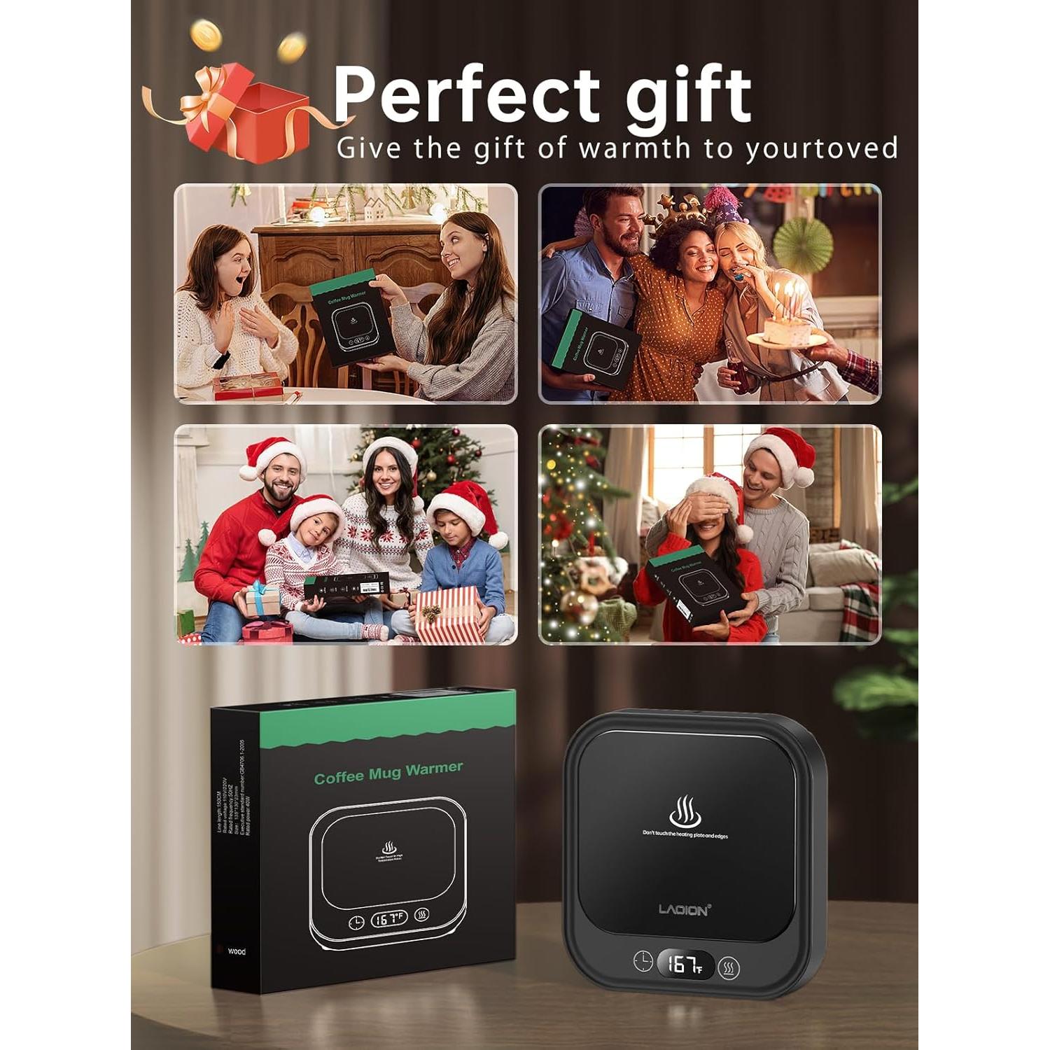 Calentador de Tazas LAOION 40W con Apagado Automático y 4 Temperaturas