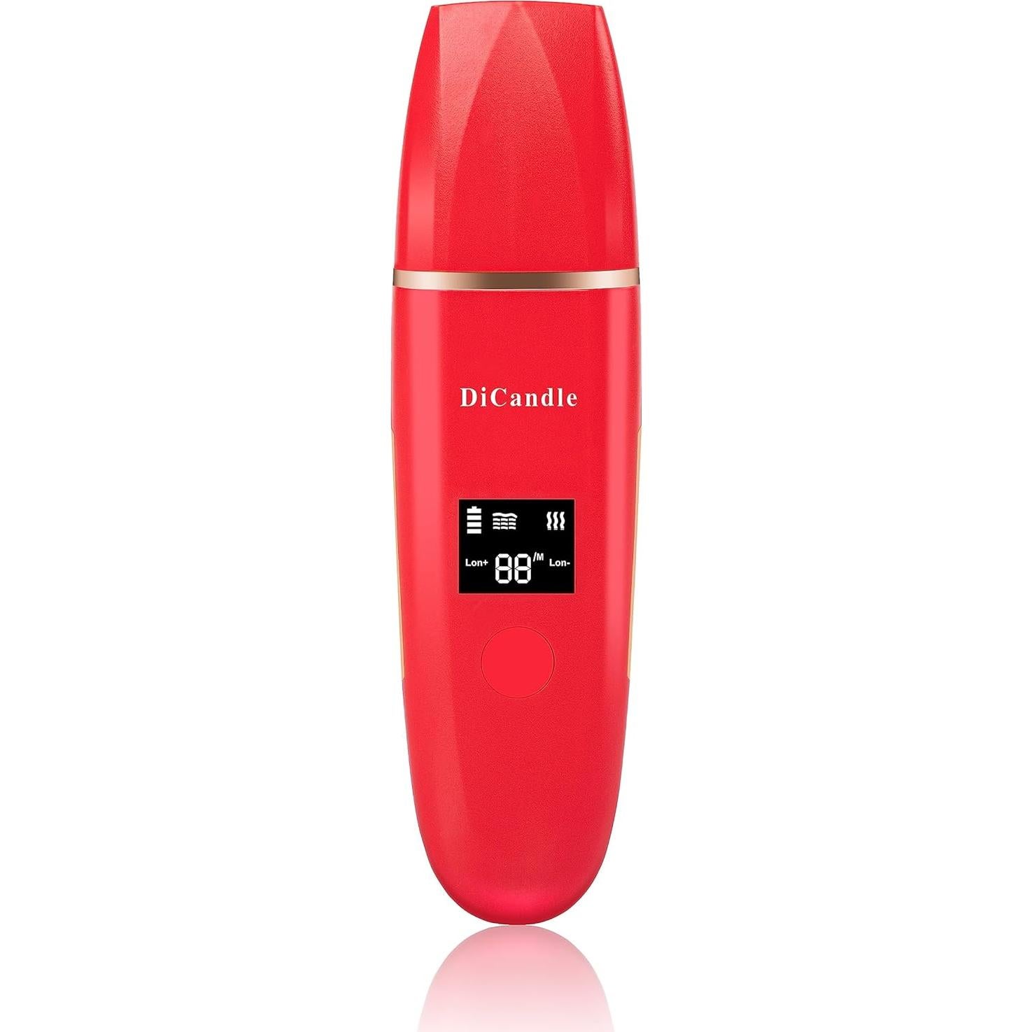 Limpiador Facial DiCandle Z9 Espátula LED 4 Modos Rojo Camelia