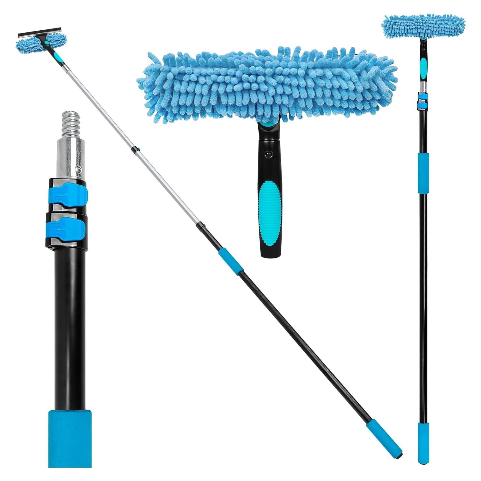 Kit de Limpieza de Ventanas 2 en 1 TrueYee con Poste Extensible 1.5-3.6m