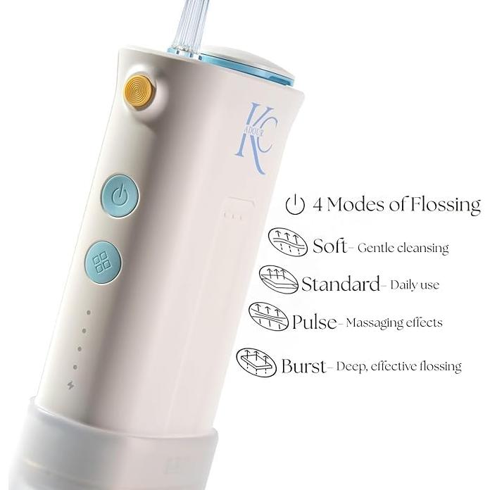 Hilo Dental Portátil KC Adour - Irrigador Oral 4 Modos Beige