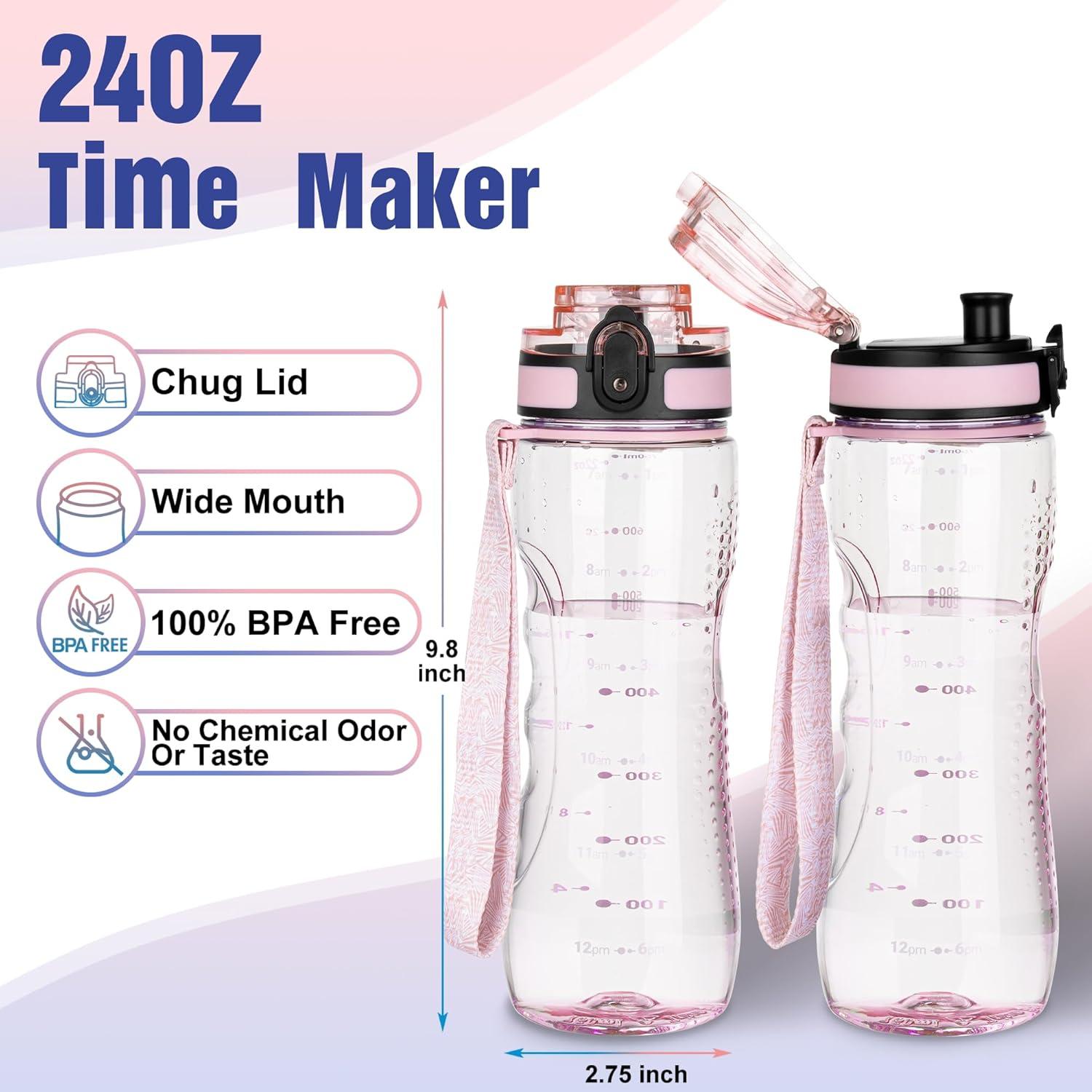 Botella de Agua Reutilizable AIDEAMART 24 OZ Tritan A Prueba de Fugas