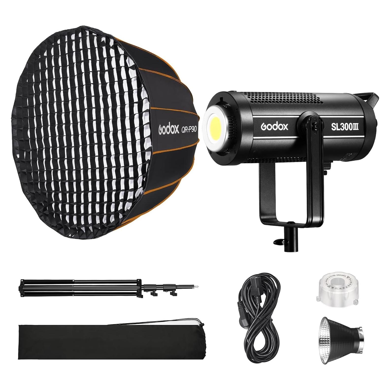 Kit de Iluminación Continua Godox SL300III con Softbox QR P90