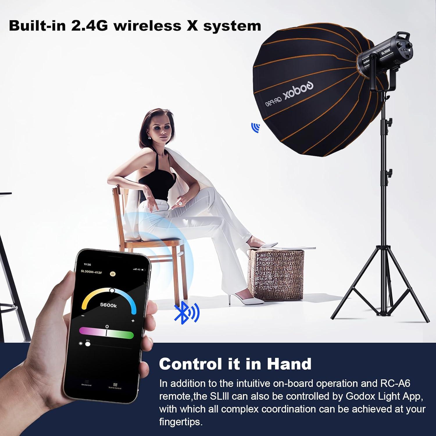 Kit de Iluminación Continua Godox SL300III con Softbox QR P90