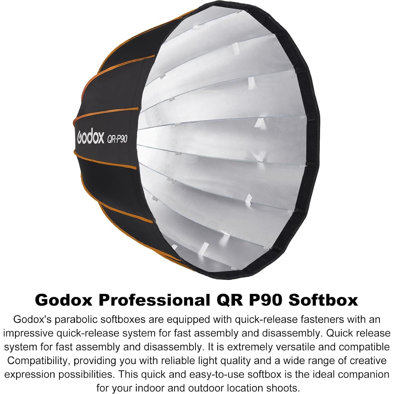 Kit de Iluminación Continua Godox SL300III con Softbox QR P90