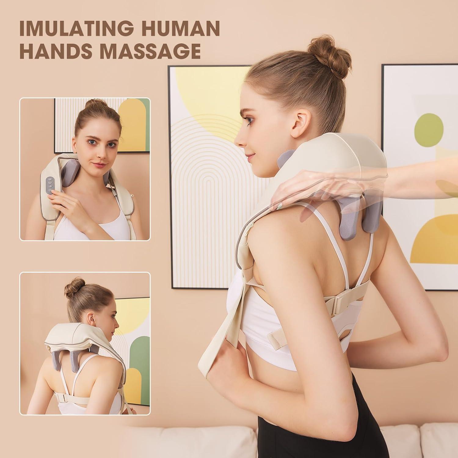Masajeador de Cuello y Hombros Inalámbrico Shiatsu con Calor