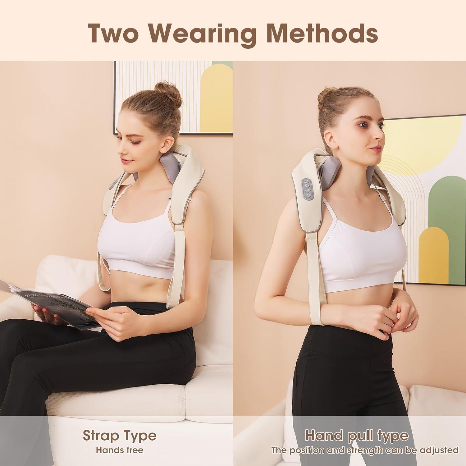 Masajeador de Cuello y Hombros Inalámbrico Shiatsu con Calor