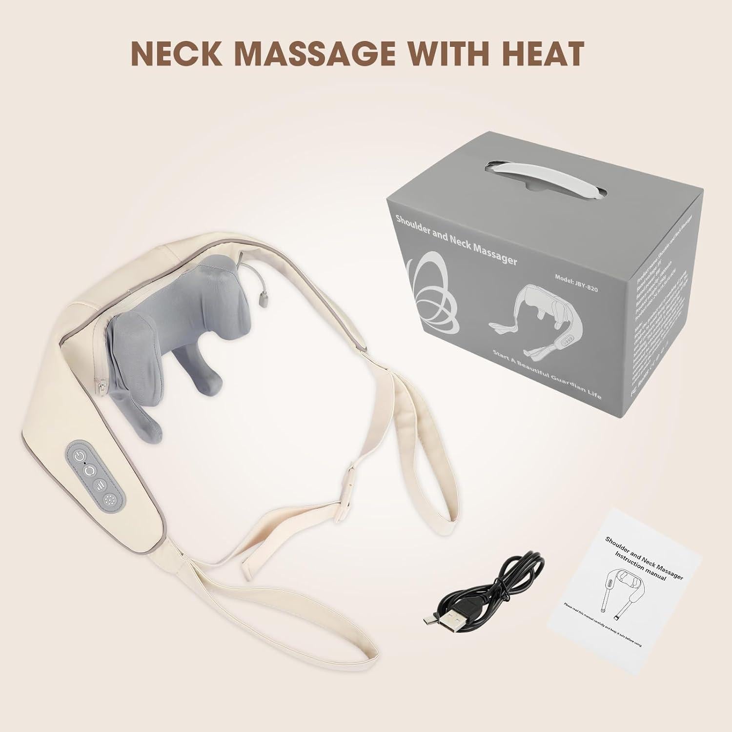 Masajeador de Cuello y Hombros Inalámbrico Shiatsu con Calor