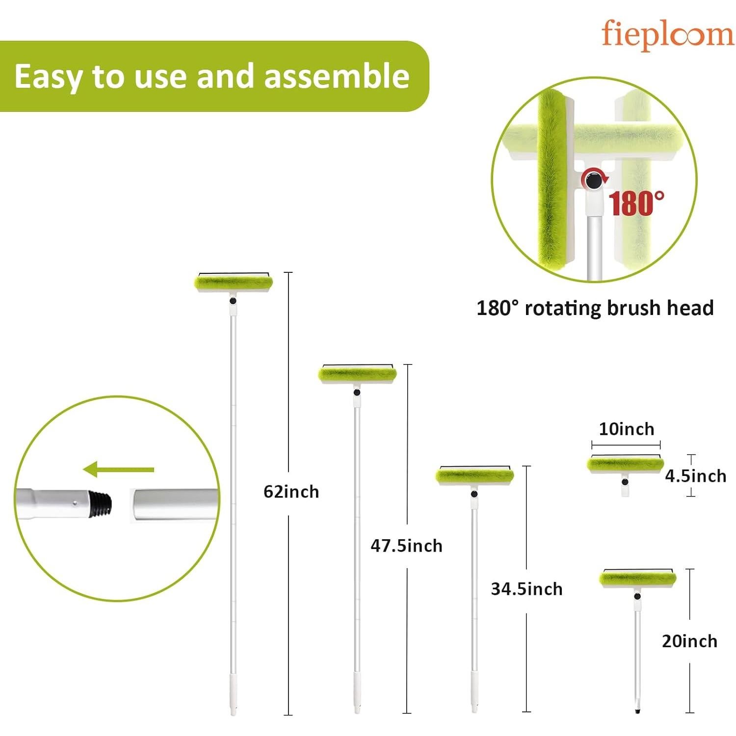 Limpiaparabrisas Telescópico Fieploom 157cm con Cabezal Rotatorio