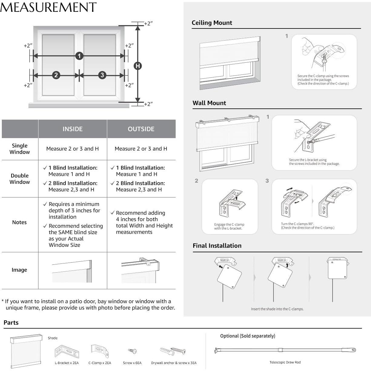 Cortinas Solares Inalámbricas Foiresoft Noiseless+ 119x163 cm UV