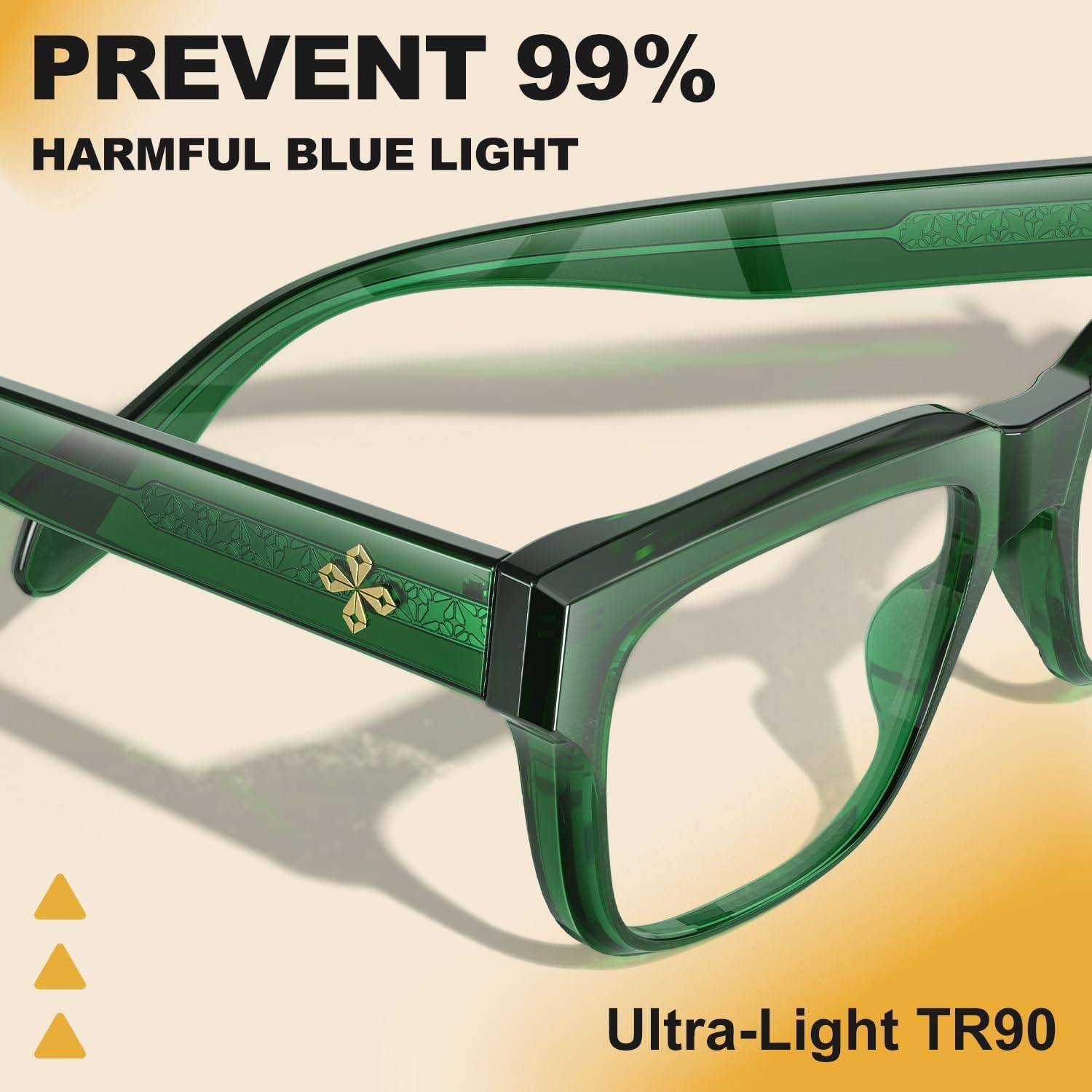 Gafas de Bloqueo de Luz Azul VISOONE TR90 Verde Albahaca