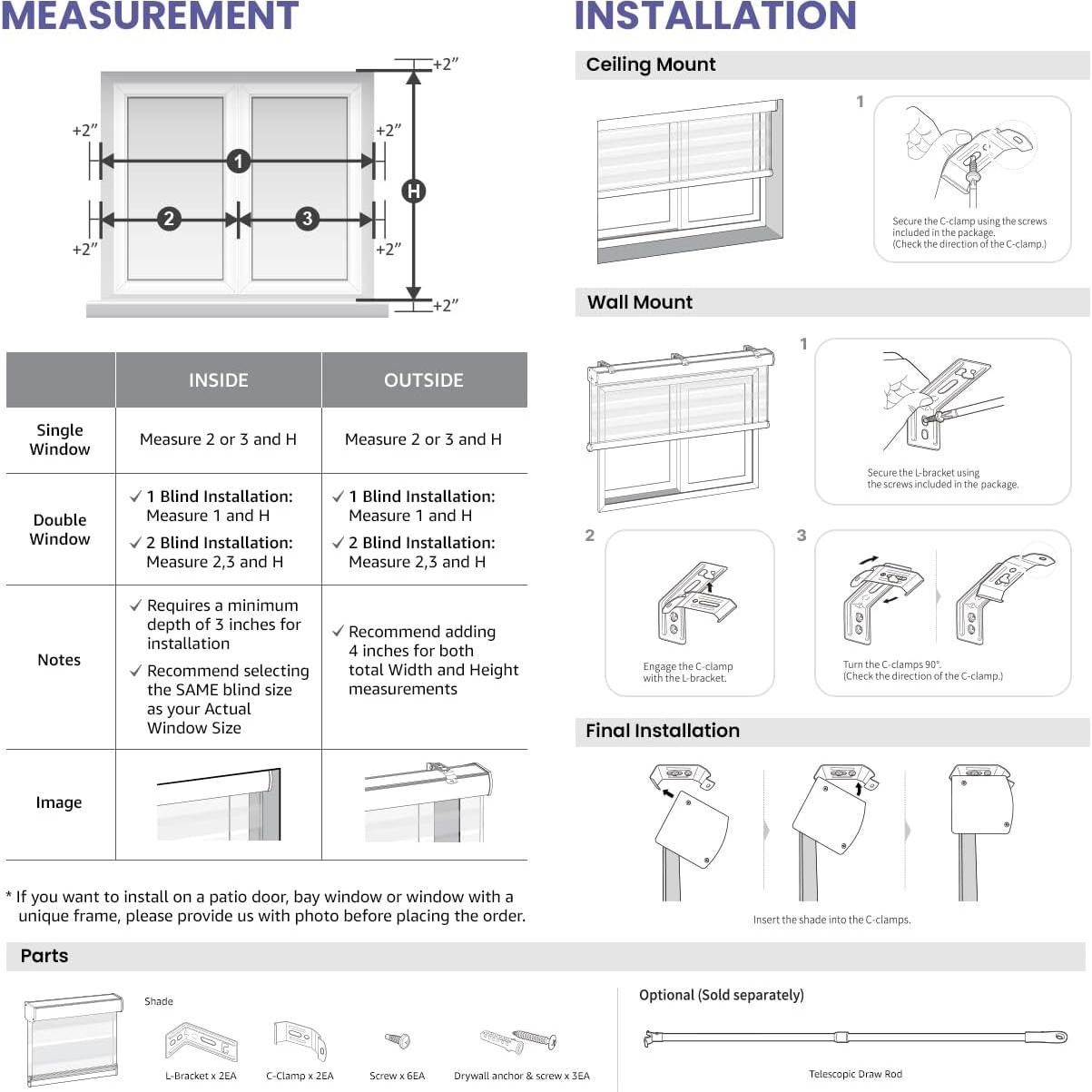 Persianas Zebra Blackout Cordless Foiresoft 89x163 cm Gris