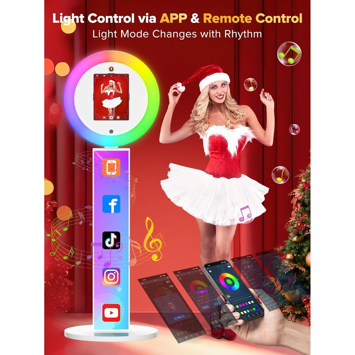 Photo Booth Portátil iHorse Racing con Control de Voz y Luz RGB