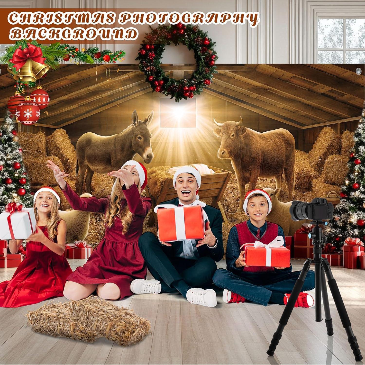 Banner de Natividad Navideña FuWeave 2.13 x 4.88 m para Garaje