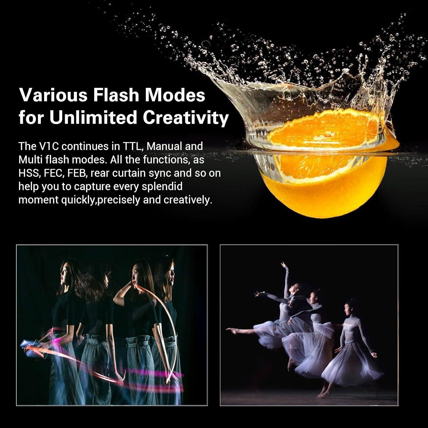 Flash Godox V1-C para Canon TTL 2.4G HSS 1/8000s 480 Flashes