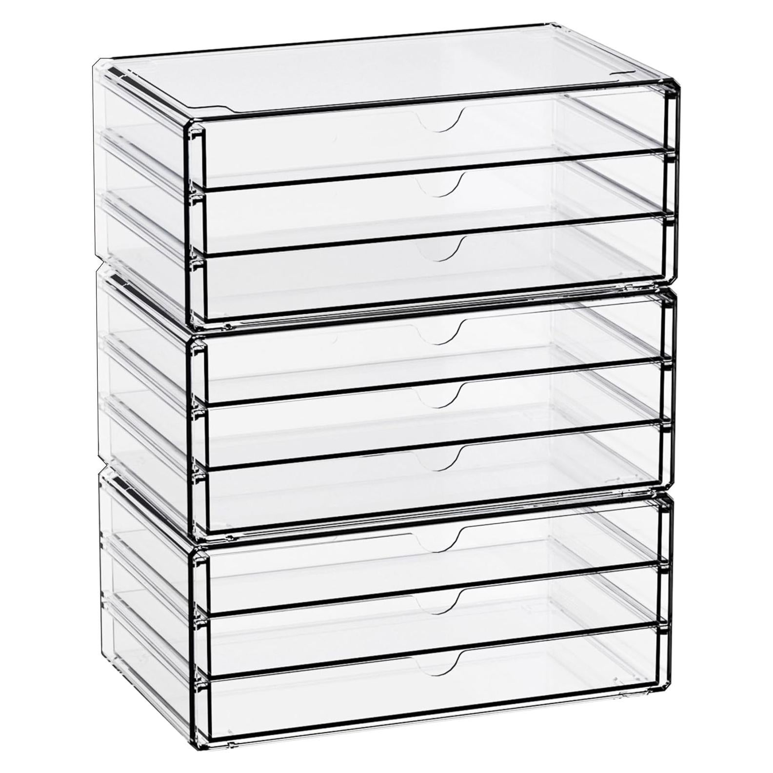 Organizadores de Cajones Apilables Yieach 3 Piezas Acrílico 25.7x15.5 cm