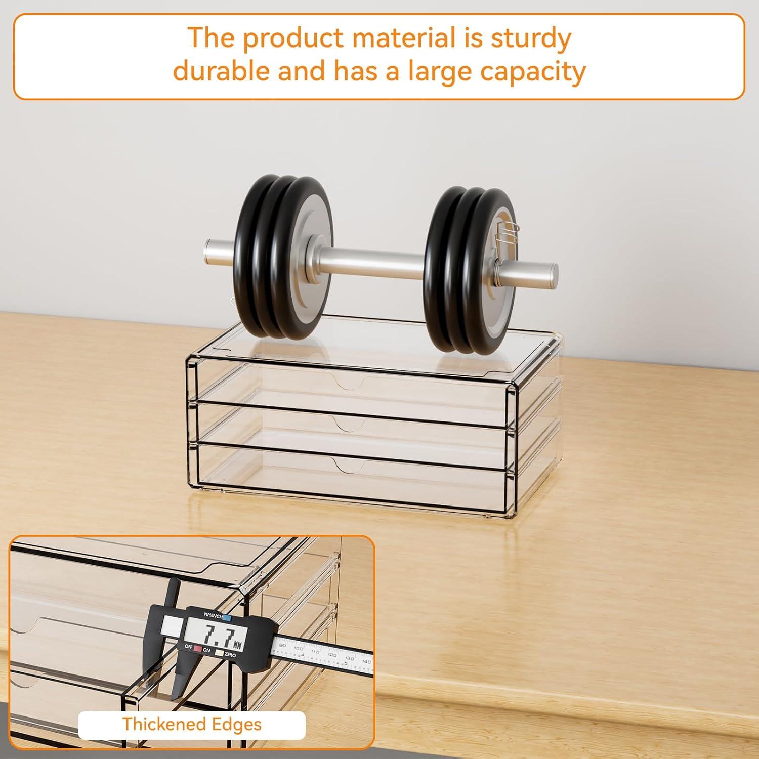 Organizadores de Cajones Apilables Yieach 3 Piezas Acrílico 25.7x15.5 cm