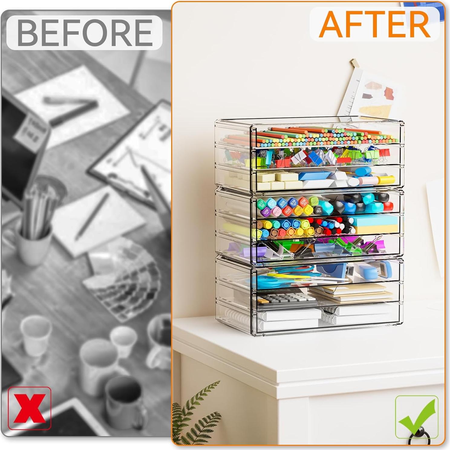 Organizadores de Cajones Apilables Yieach 3 Piezas Acrílico 25.7x15.5 cm