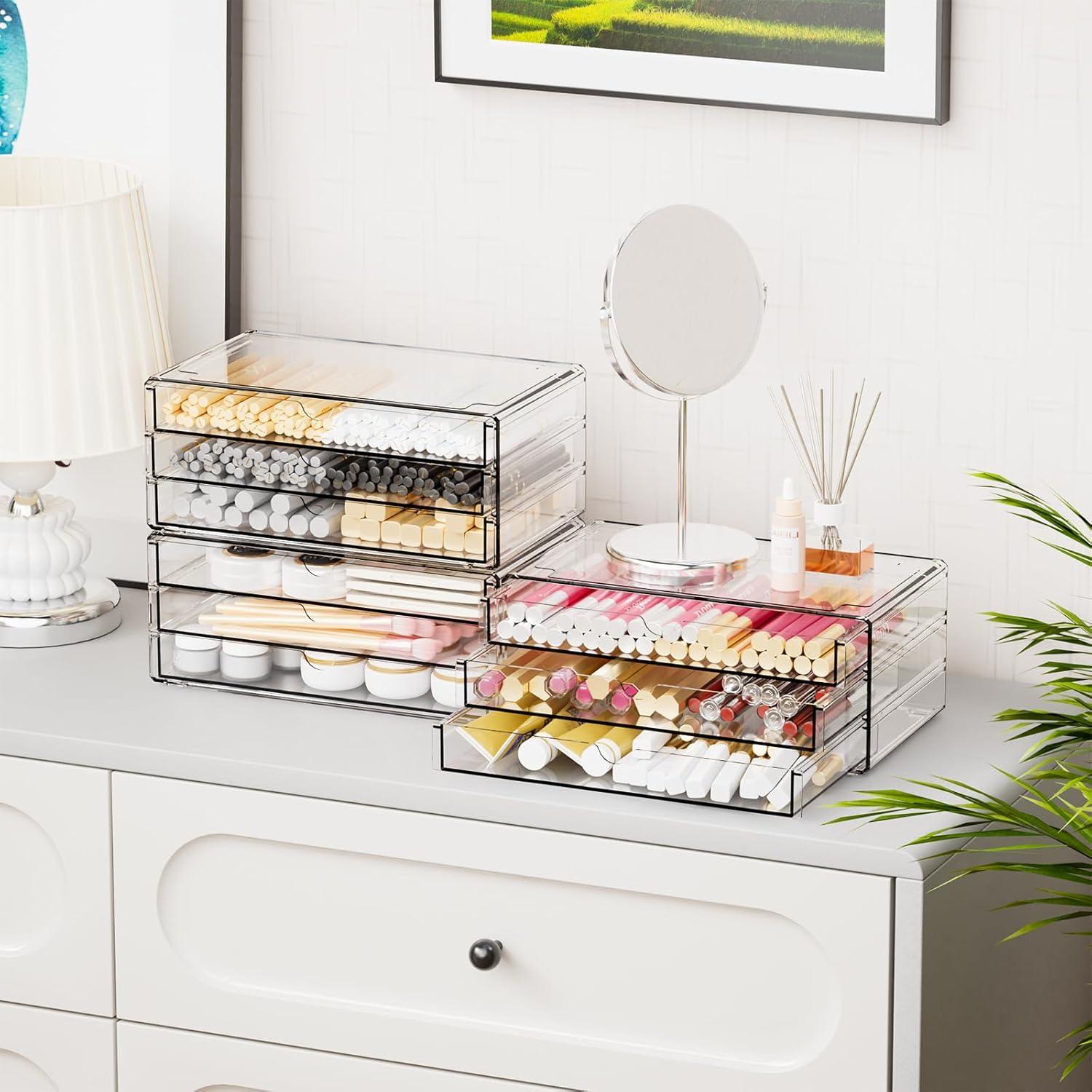 Organizadores de Cajones Apilables Yieach 3 Piezas Acrílico 25.7x15.5 cm