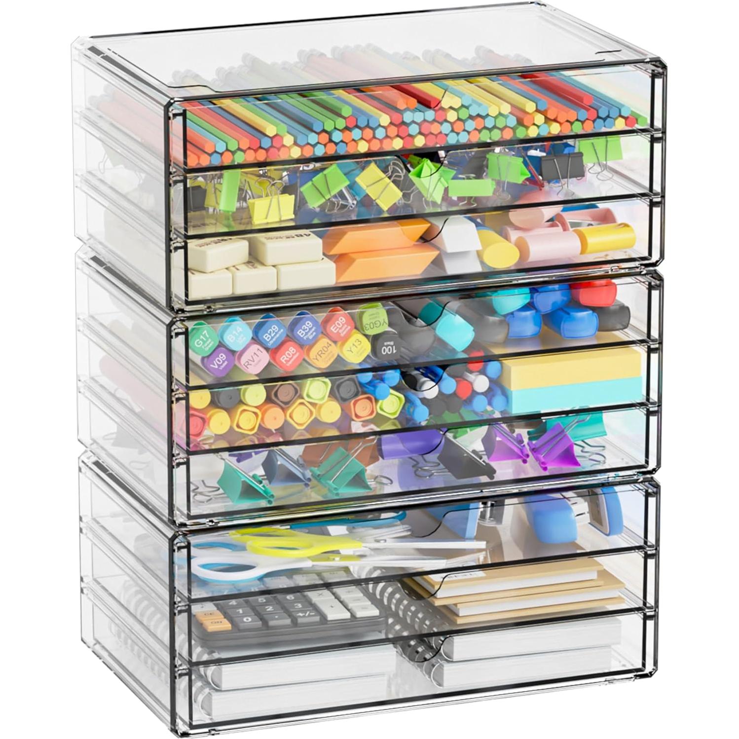 Organizadores de Cajones Apilables Yieach 3 Piezas Acrílico 25.7x15.5 cm