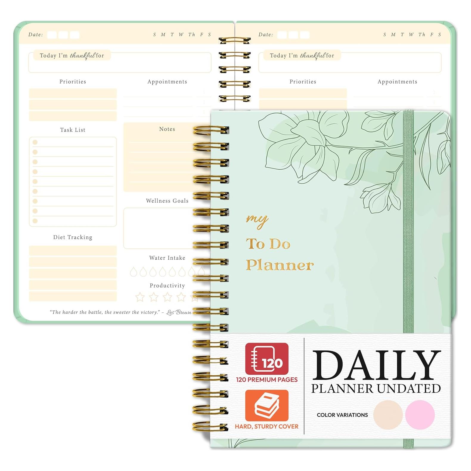 Planificador Diario Sin Fecha Only Zest Verde 124 Páginas