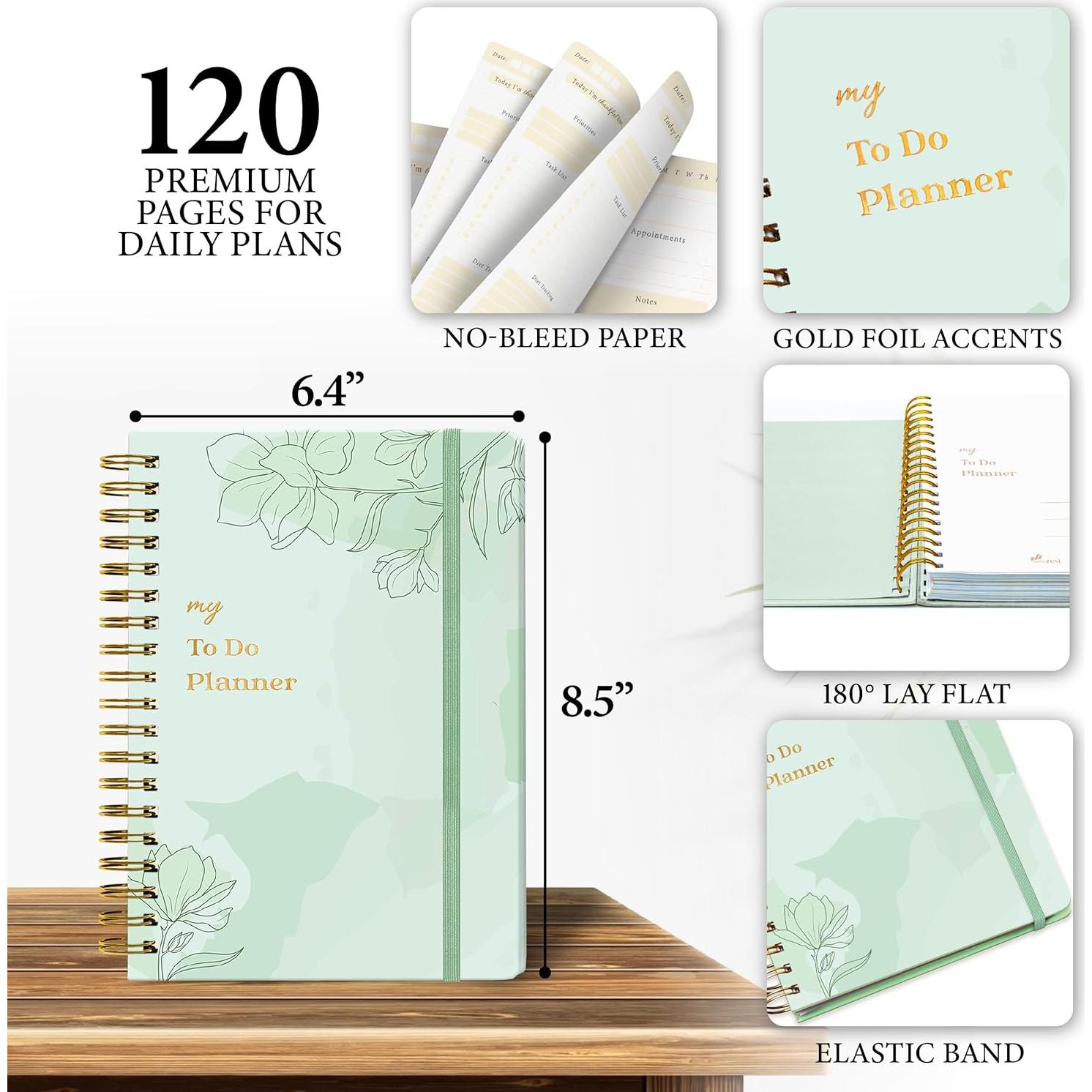 Planificador Diario Sin Fecha Only Zest Verde 124 Páginas