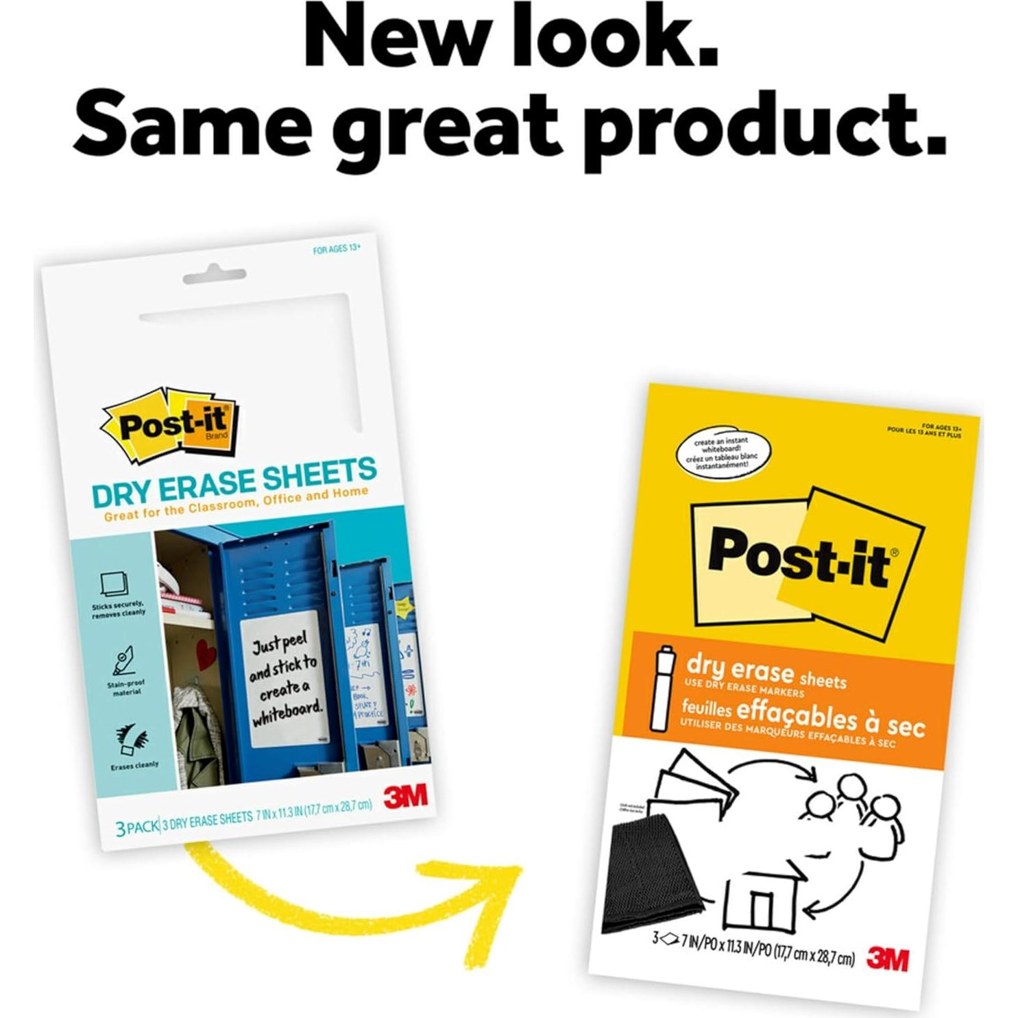 Hojas de Borrado en Seco Post-it 17.8x28.7 cm 3 Hojas