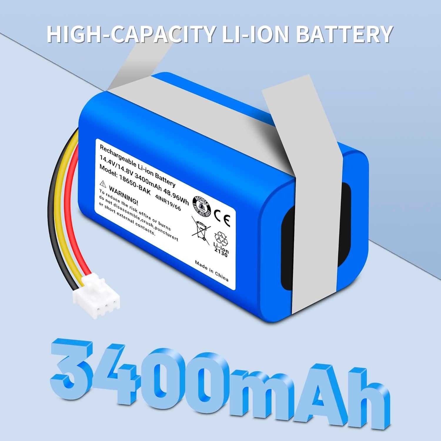 Batería Li-ion 14.4V 3400mAh para Robot Aspiradora Midea M4