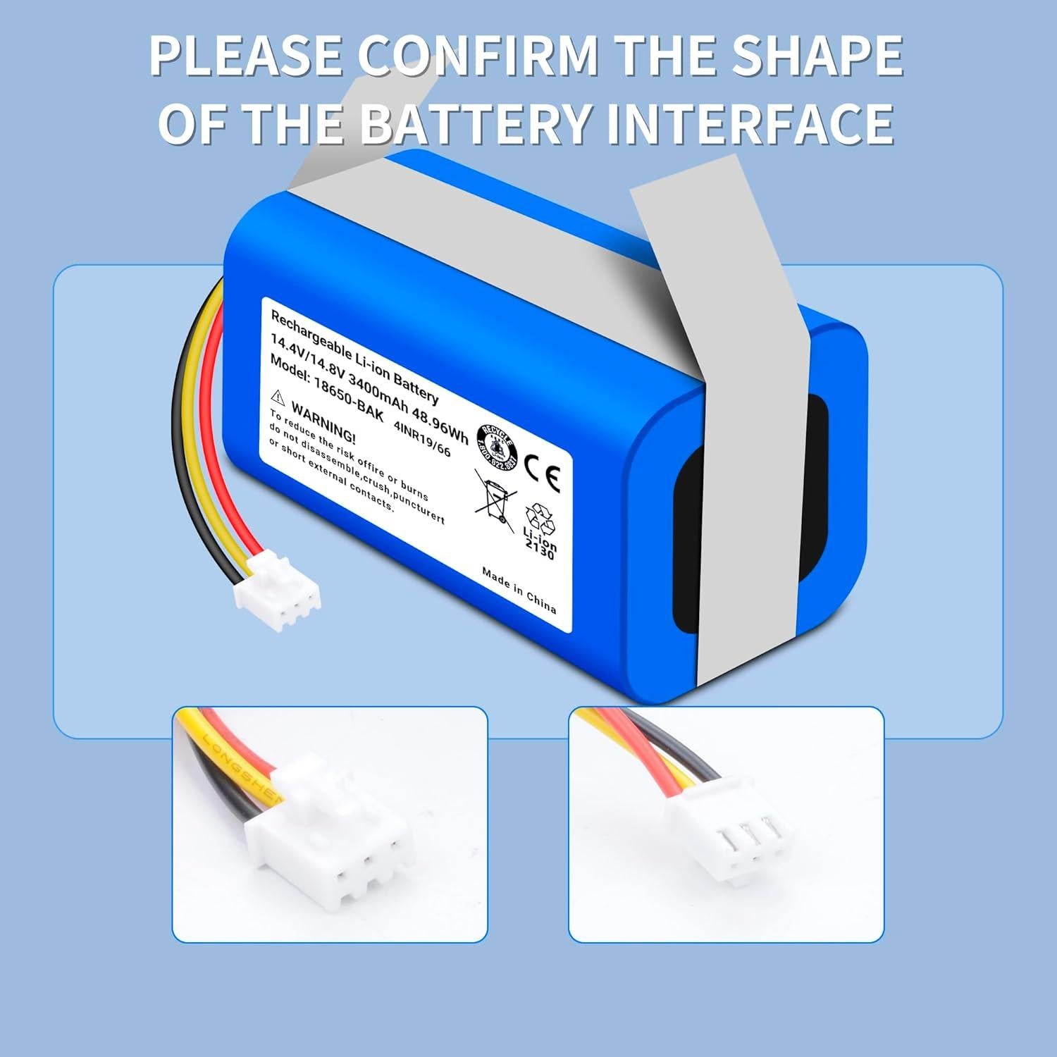 Batería Li-ion 14.4V 3400mAh para Robot Aspiradora Midea M4