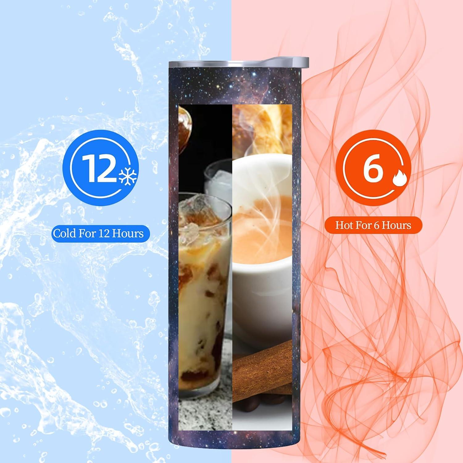 Taza Térmica Acero Inoxidable 590ml AmePay Floral con Tapa