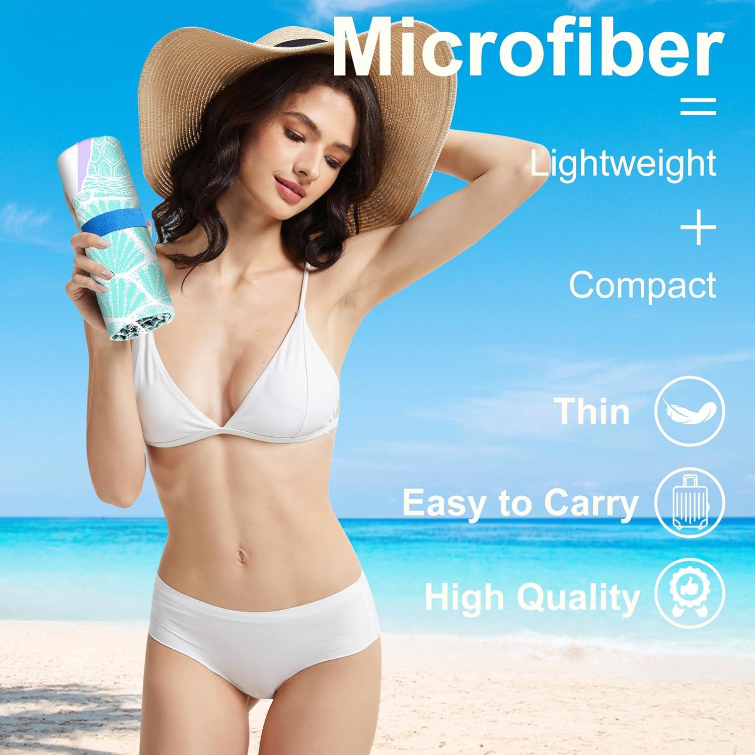 Toallas de Playa Microfibra Genovega 2 Paquetes Secado Rápido