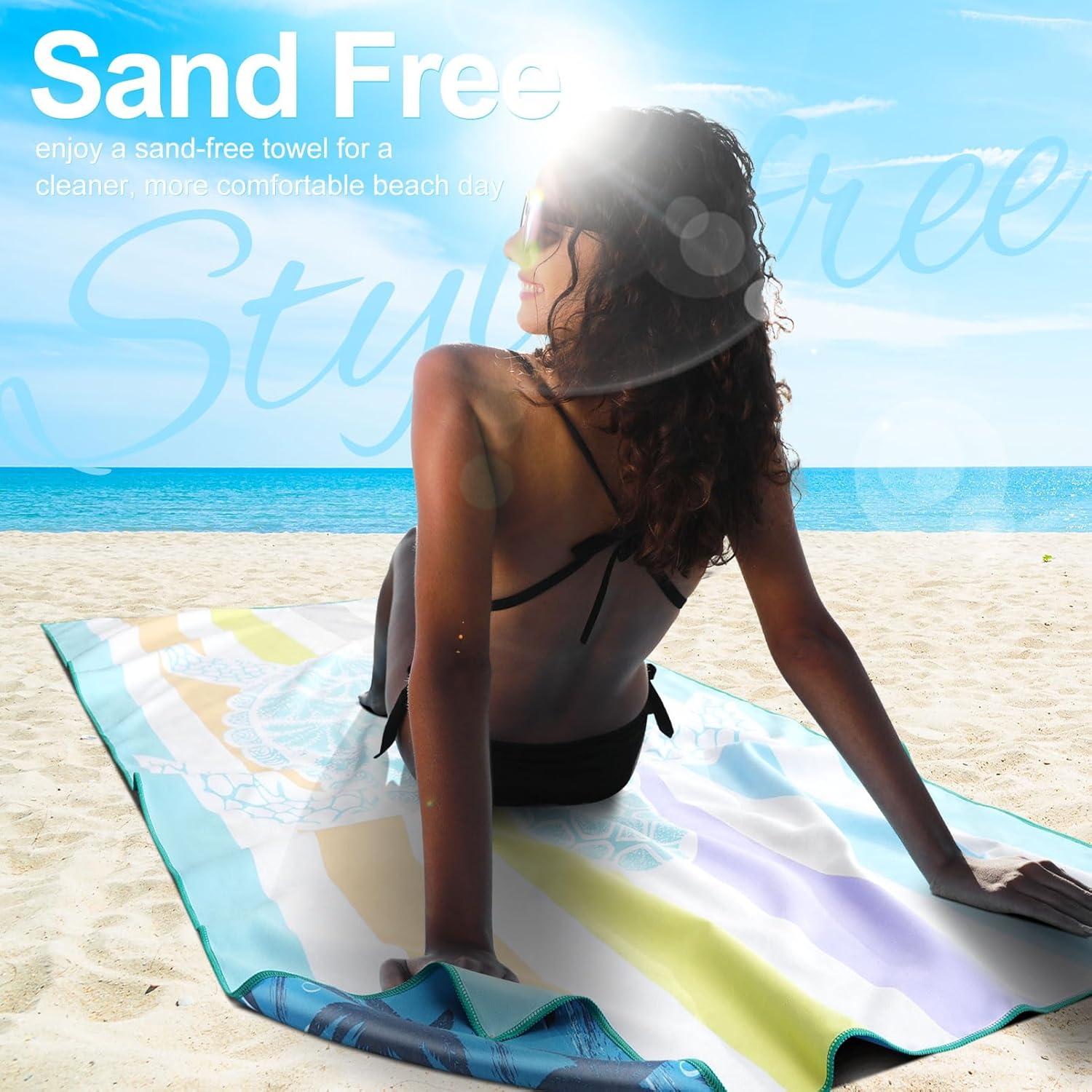 Toallas de Playa Microfibra Genovega 2 Paquetes Secado Rápido