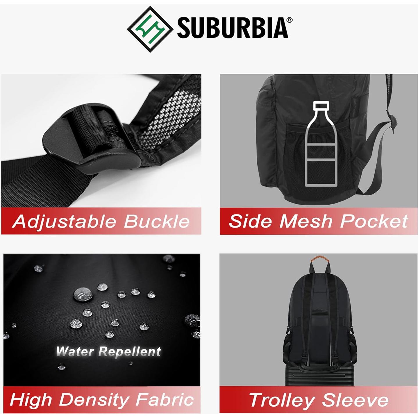 Mochila Plegable SUBURBIA 18L Resistente al Agua Gris Oscuro