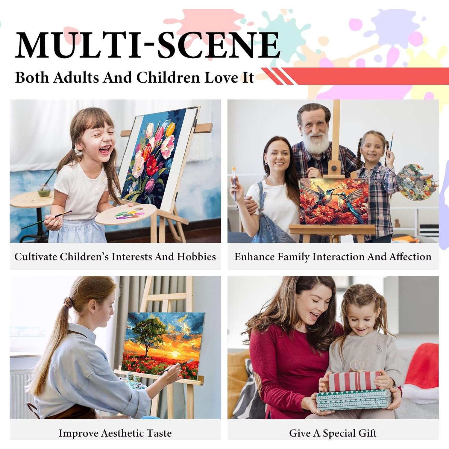 Kit de Pintar por Números Camocin 40x40 cm Floral Acrílico