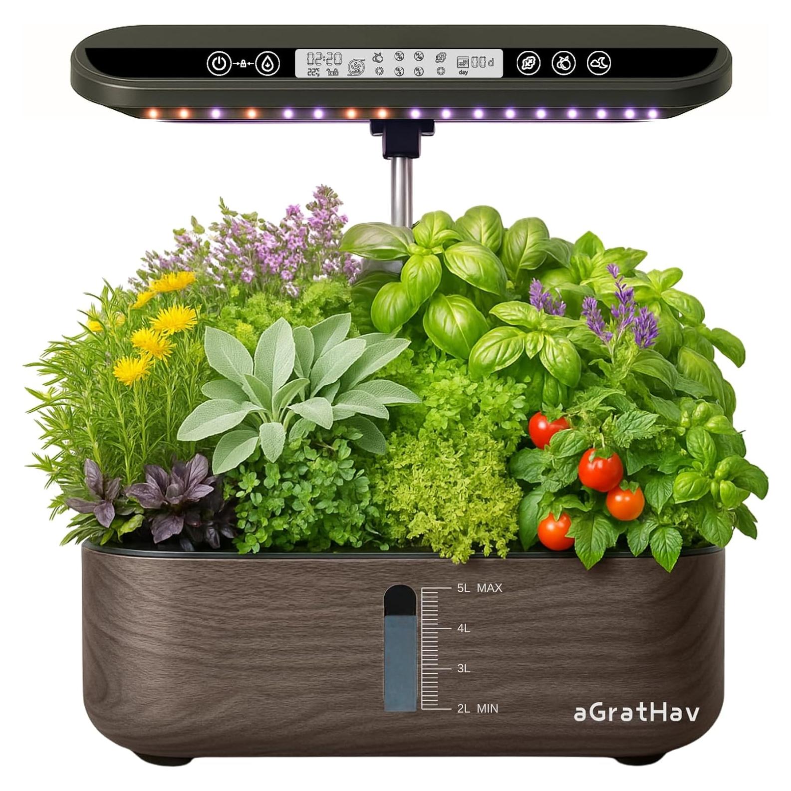 Kit de Cultivo Hidropónico aGratHav 14 Cápsulas LED Negro