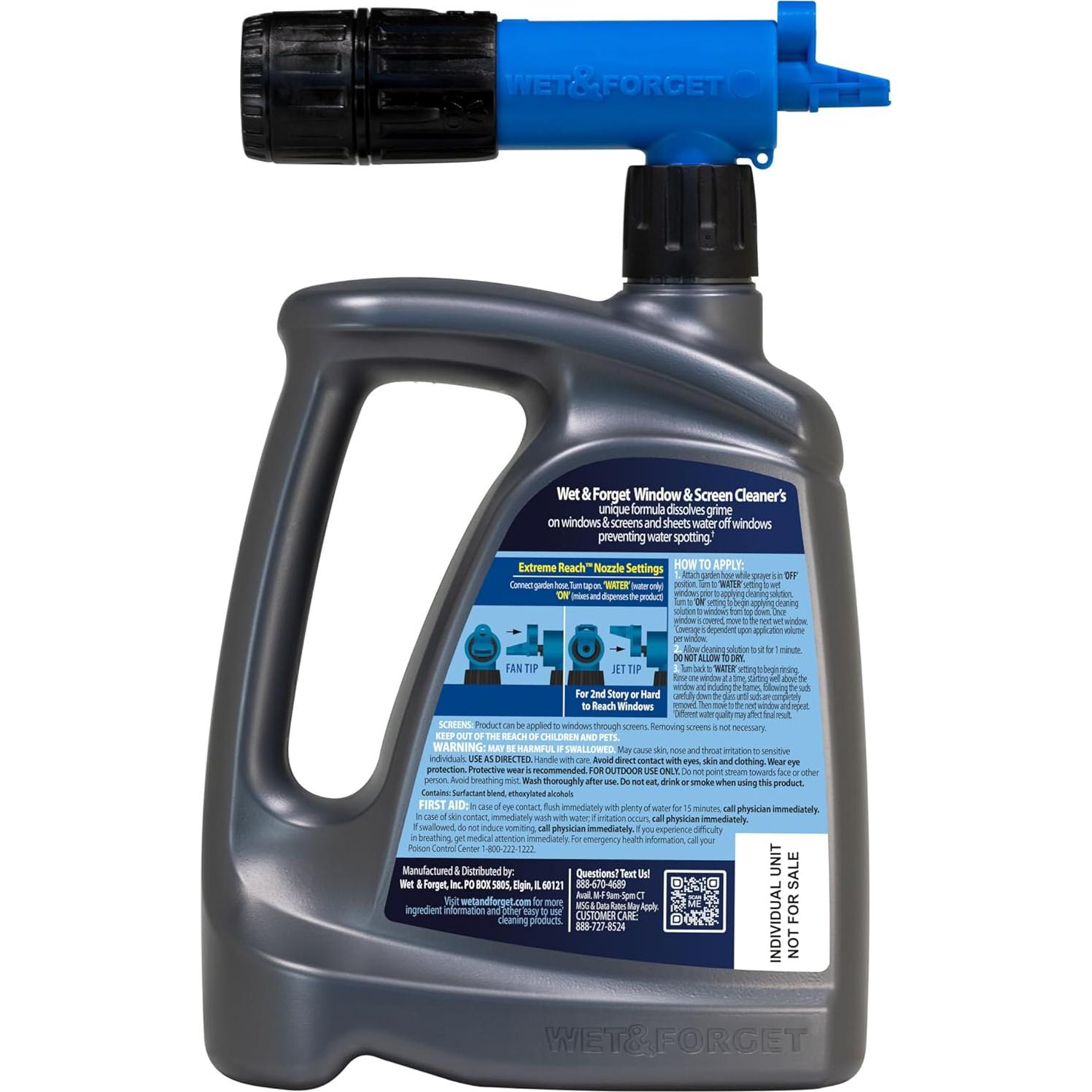 Limpiador de Ventanas y Pantallas Wet & Forget 96oz - Sin Fregar