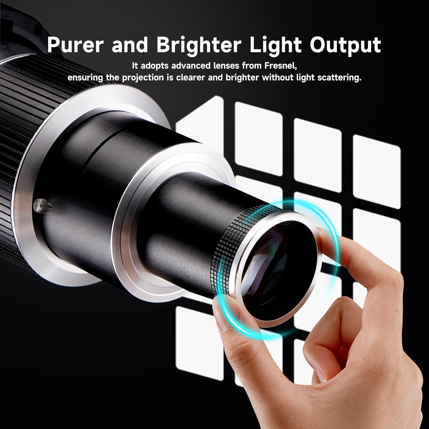 Snoot Óptico Profesional YSKE con Montura Bowens y 35 Gobos