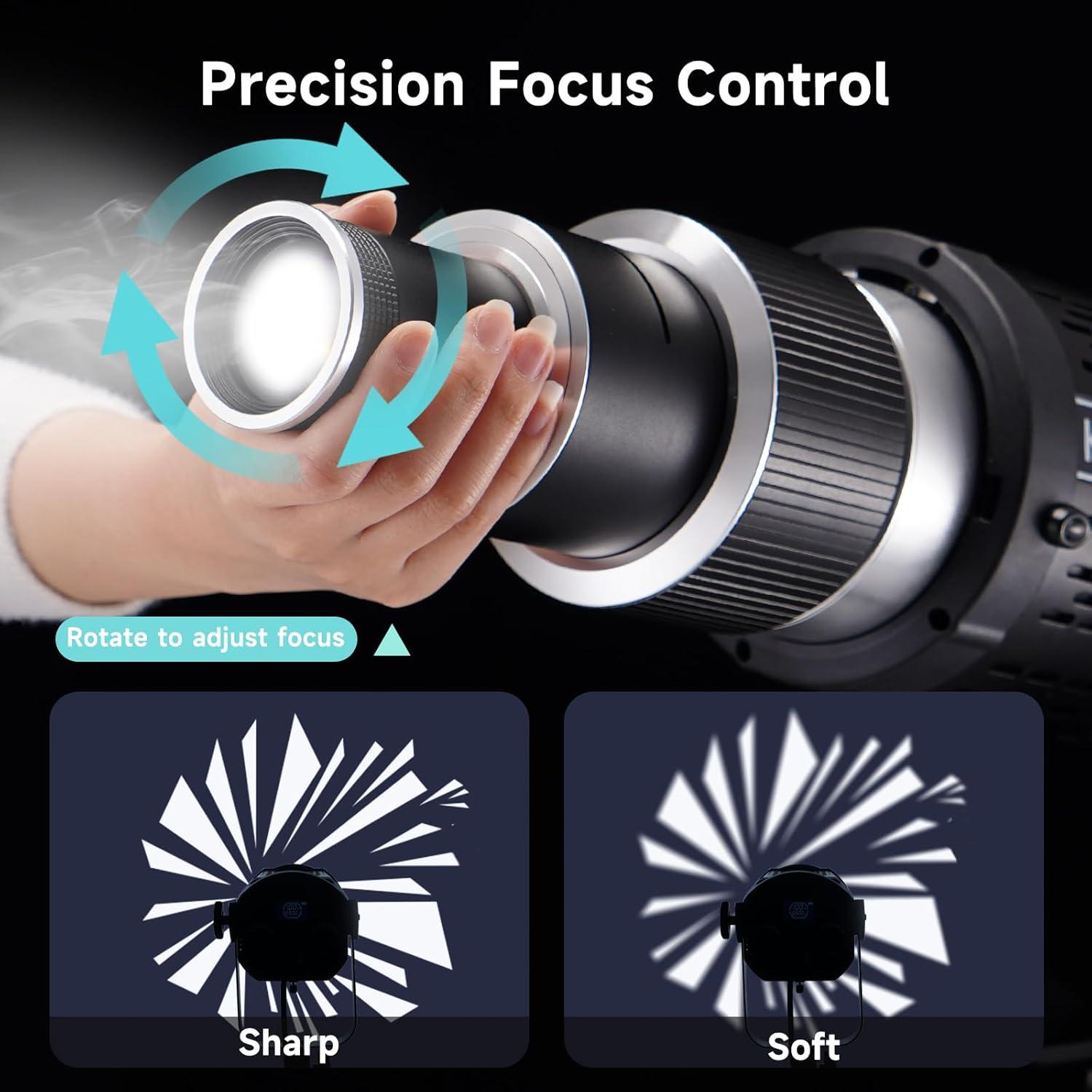 Snoot Óptico Profesional YSKE con Montura Bowens y 35 Gobos