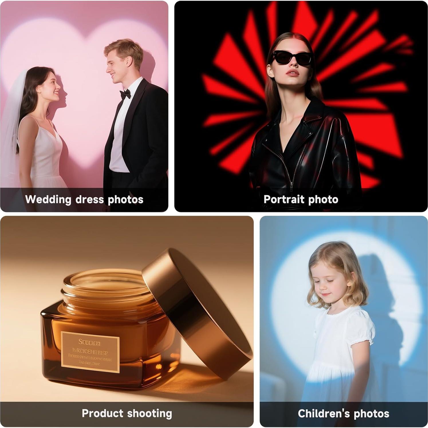 Snoot Óptico Profesional YSKE con Montura Bowens y 35 Gobos