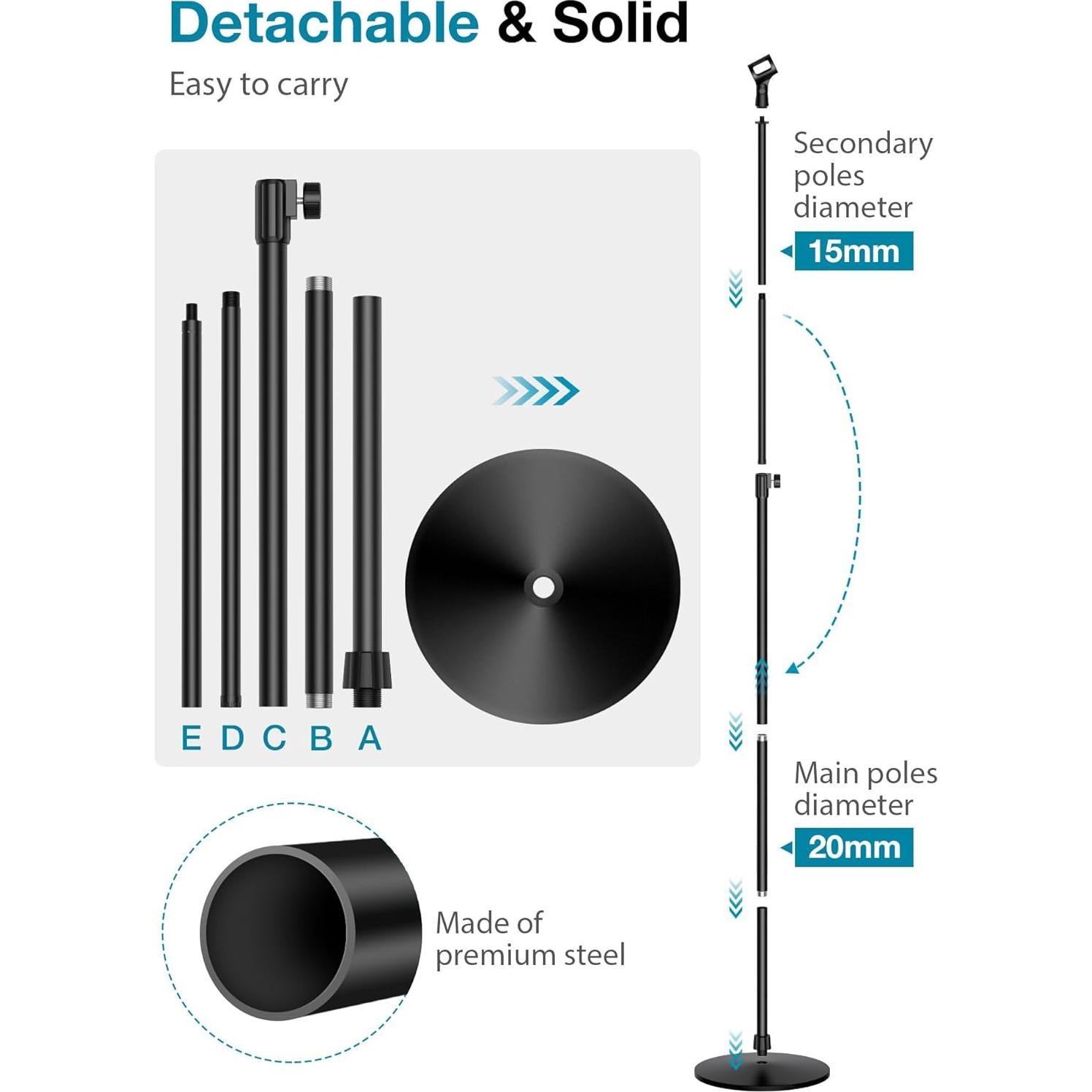 Soporte de Micrófono InnoGear MS170 Ajustable 39-66" Negro
