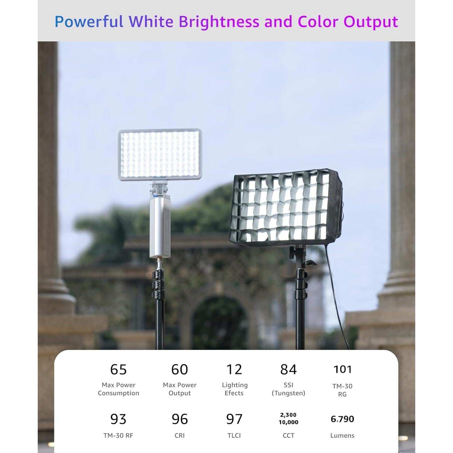 Kit de 2 Luces LED Amaran Pano 60c RGBWW 60W Regulables