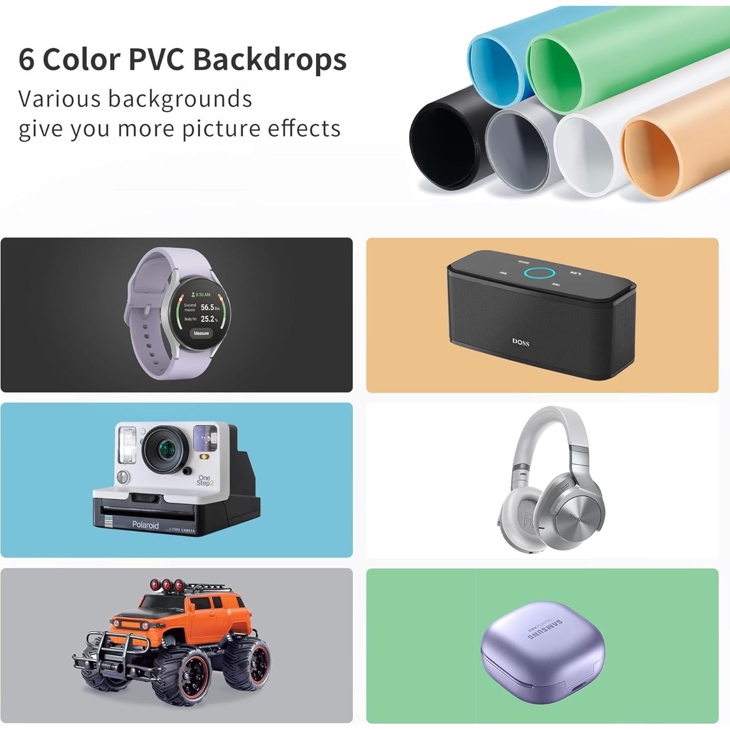 Caja de Luz Fotográfica RALENO 24x24" 65W 5500K 6 Fondos