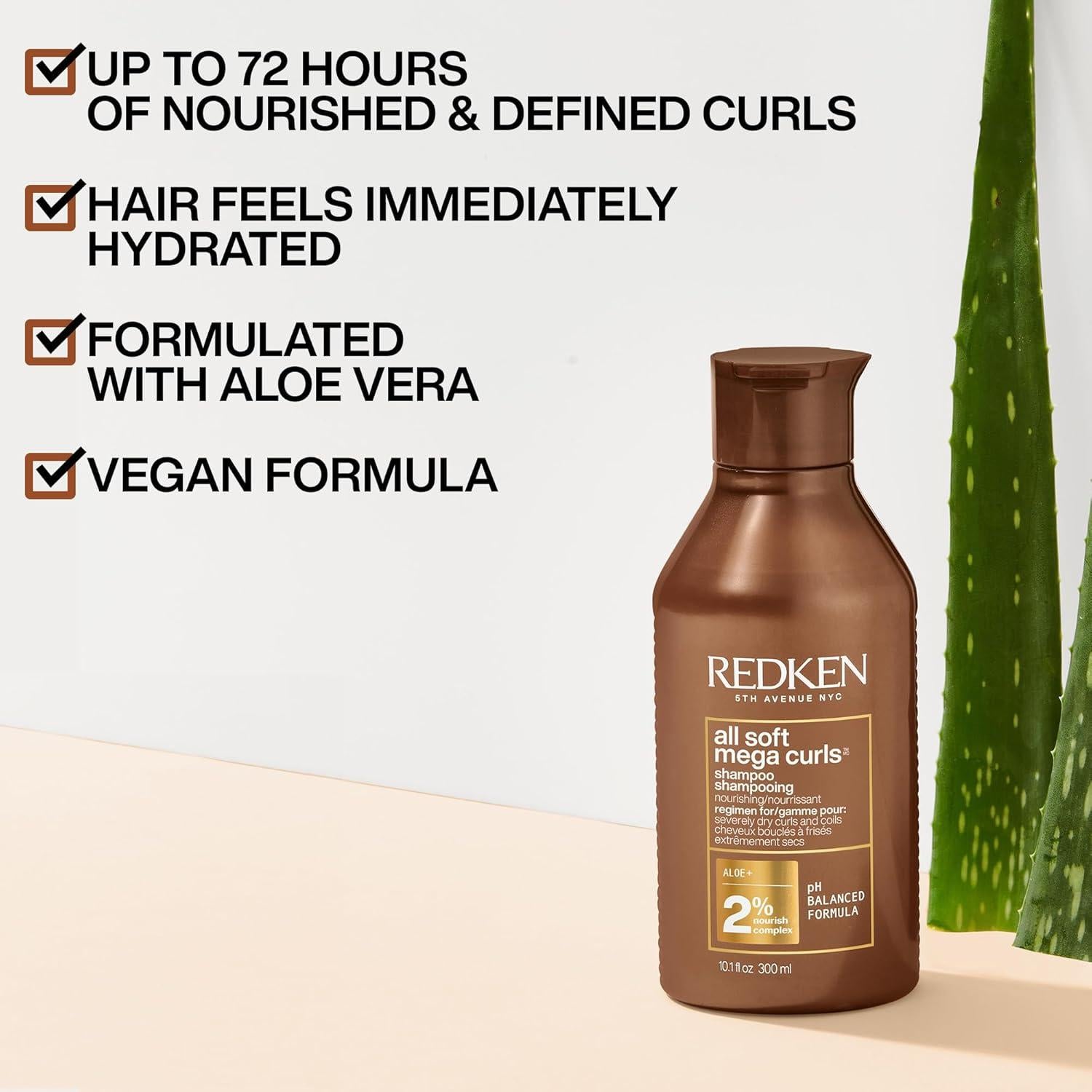 Champú Redken All Soft Mega Curls 287g - Cabello Rizado Seco